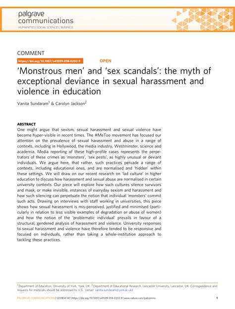 ‘Monstrous men’ and ‘sex scandals’: the myth of  .